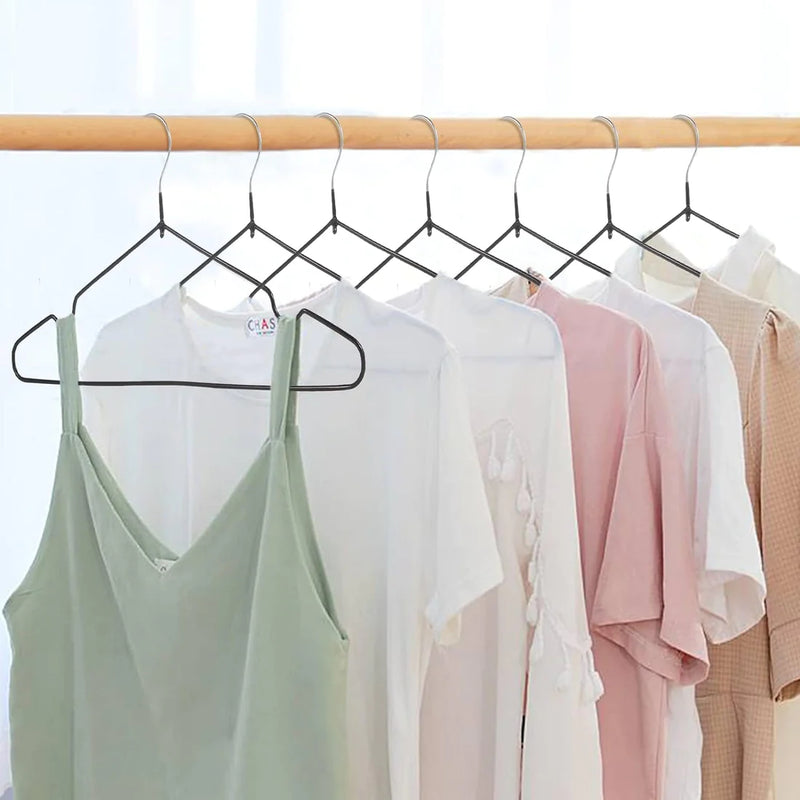 Miness Standard Black Non-Slip Sleek Metal Clothing Hangers [FREE-Click for details]