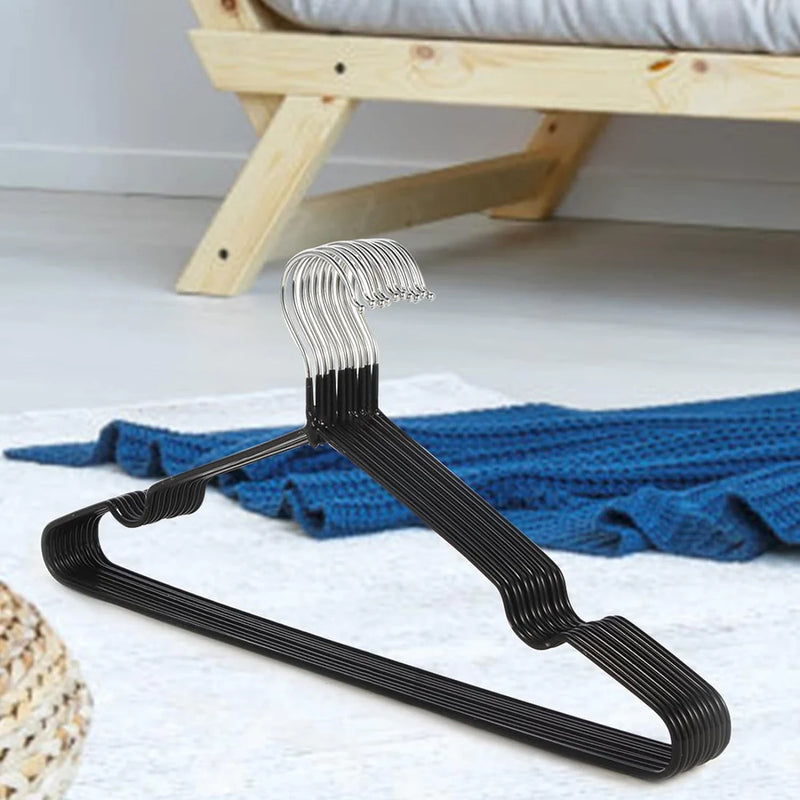 Miness Standard Black Non-Slip Sleek Metal Clothing Hangers [FREE-Click for details]