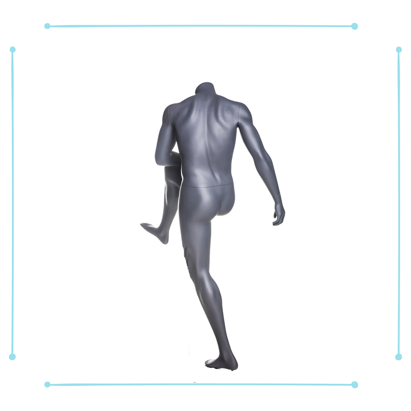 Eye Catching Male Headless Mannequin - Athletic Style - Muscular soccer player - Shooting pose