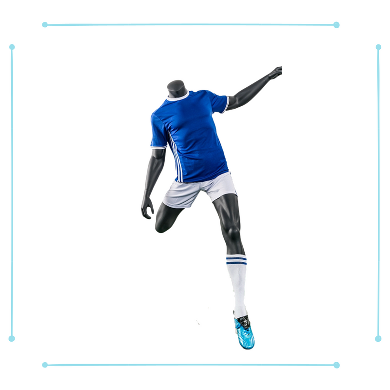 Eye Catching Male Headless Mannequin - Athletic Style - Muscular soccer player - Passing pose