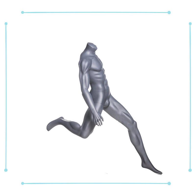 Eye Catching Male Headless Mannequin - Athletic Style - Muscular soccer player - Passing pose