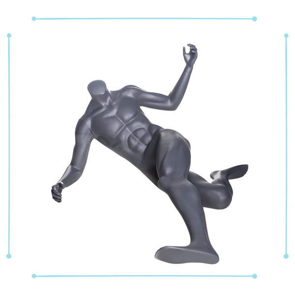 Eye Catching Male Headless Mannequin - Athletic Style - Muscular soccer player - Tackling pose