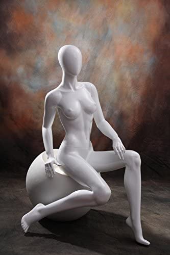 Egg Head Female Mannequin - Sitting pose