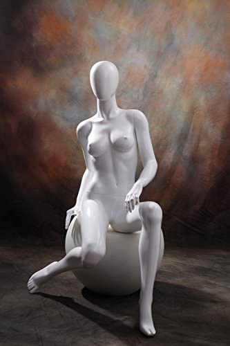 Egg Head Female Mannequin - Sitting pose