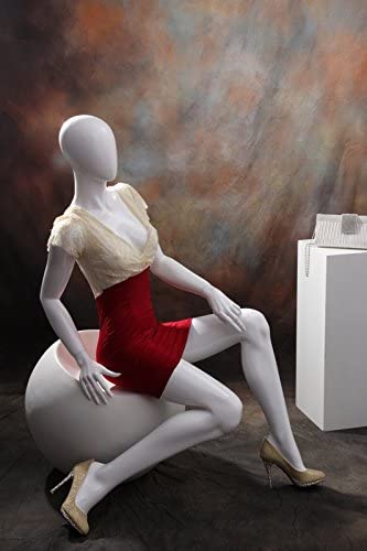 Egg Head Female Mannequin - Sitting pose