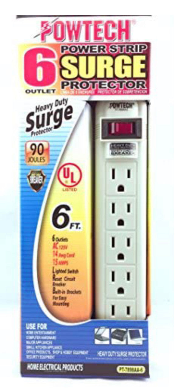 POWER STRIP 6 OUTLETS (6FT)