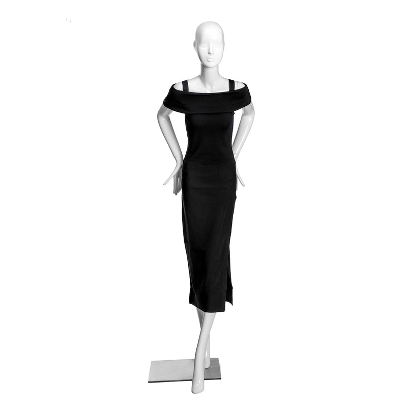 Female Abstract Head Mannequins - Elegant standing pose with straight legs