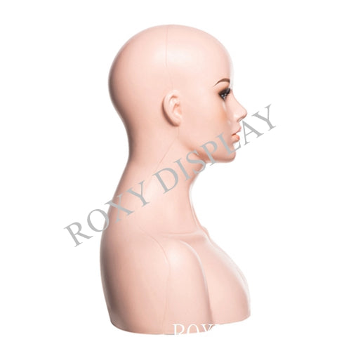 Plastic - Female mannequin head with makeup