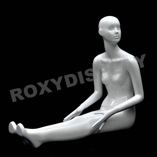 Female Abstract Head Mannequins - Elegant sitting pose