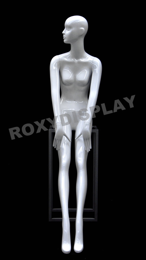 Female Abstract Head Mannequins - Elegant sitting pose