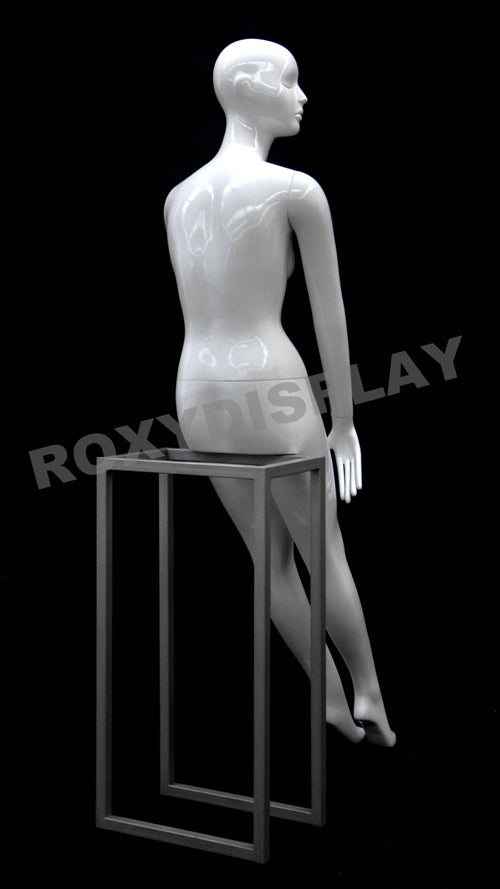 Female Abstract Head Mannequins - Elegant sitting pose