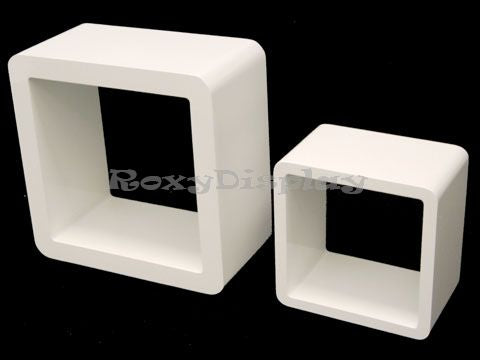 2 White Cube Stands