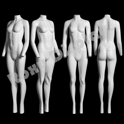 Female Invisible Mannequin With Magnetic Fittings With Nice figure & Arms, V-neck - Removable Neck & Arms