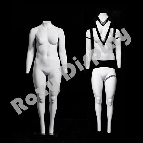 Plus size female Invisible Ghost Mannequin - Removable neck and arms