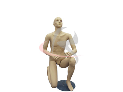 Male mannequin with knee down pose