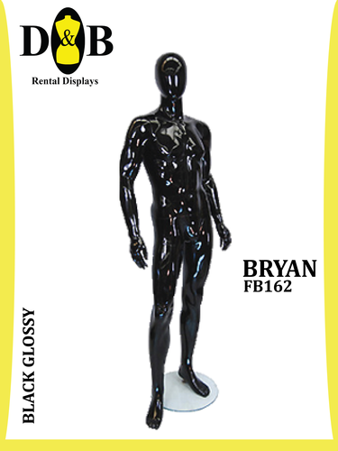 Full Body Egg Head Black Glossy Male, BRYAN FB162