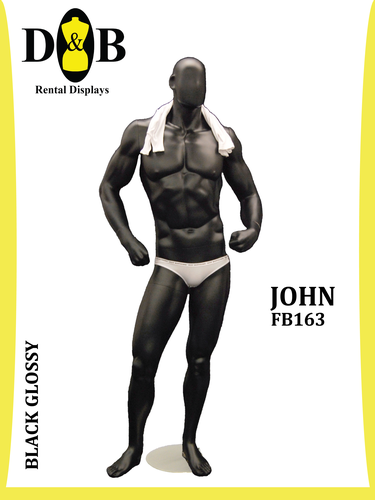 Full Body (Egg Head), Black Glossy, Male JOHN FB163