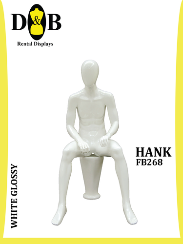 Full Body Seated (Egghead), White Glossy, Male HANK FB268