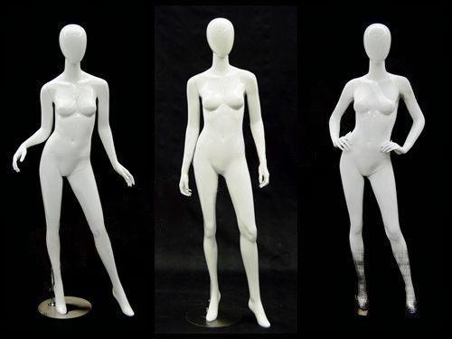 3 Egg Head High-end Female Mannequins - Elegant poses