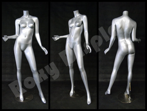 Female mannequin headless, with Lower Arms rise and legs open - NO TOE