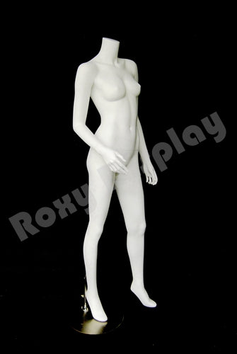 Female mannequin headless with right arm raise up a little bit and legs open. - NO TOE