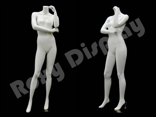 Female mannequin - Elegant stance with left hand by her chin, right hand on her waist - NO TOE