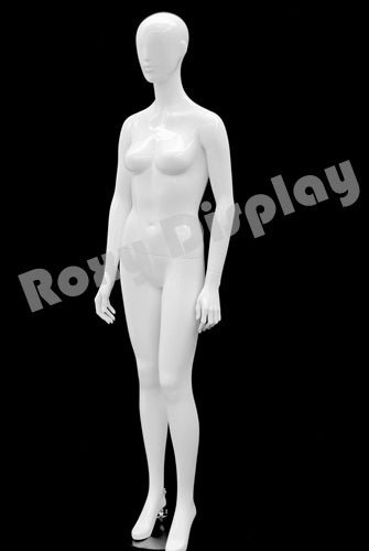 Female Abstract Head Mannequins - Standing pose with straight legs