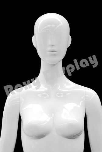 Female Abstract Head Mannequins - Standing pose with straight legs