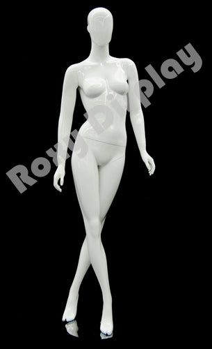 Female Egg Head Mannequin - Standing Pose - Cross legged