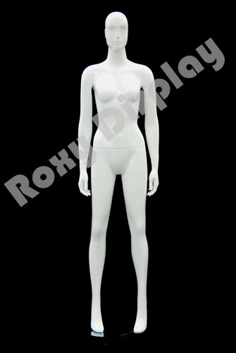 Female Abstract Head Mannequins - Standing pose with straight legs