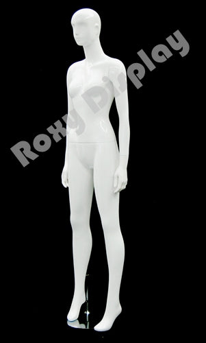 Female Abstract Head Mannequins - Standing pose with straight legs