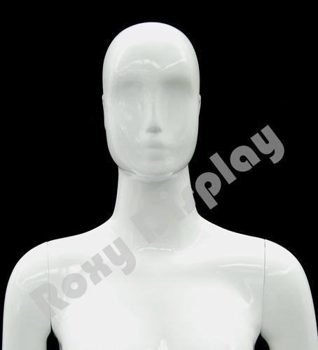 Female Abstract Head Mannequins - Standing pose with straight legs