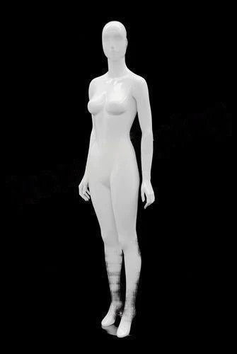 Female Abstract Head Mannequins - Standing pose with straight legs - Head turn to left