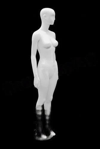 Female Abstract Head Mannequins - Standing pose with straight legs - Head turn to left