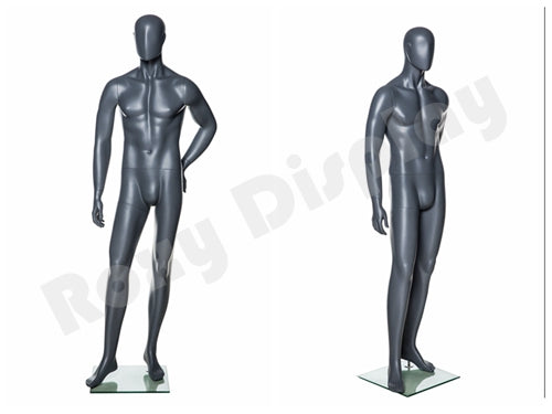 Eye Catching Male Abstract Style Mannequin - Standing pose with left arm on hip