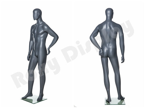 Eye Catching Male Abstract Style Mannequin - Standing pose with left arm on hip