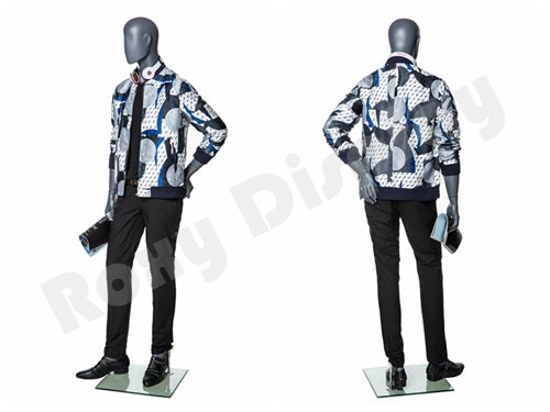 Eye Catching Male Abstract Style Mannequin - Standing pose with left arm on hip