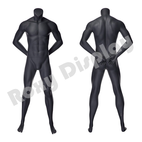 Eye Catching Male Headless Mannequin - Athletic Style - Standing pose with both hands behind back