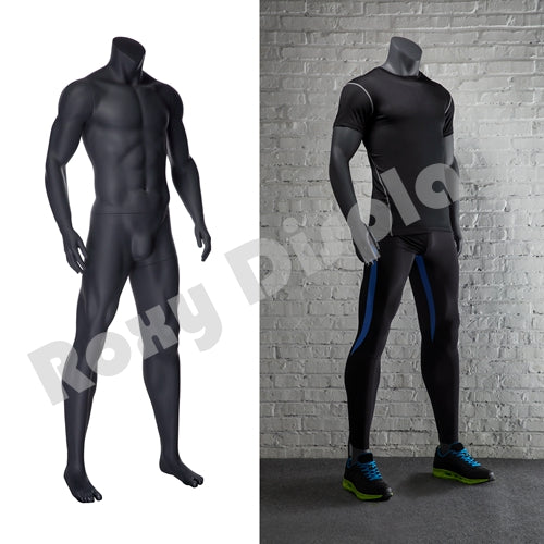 Eye Catching Male Headless Mannequin - Athletic Style - Standing pose with straight arms