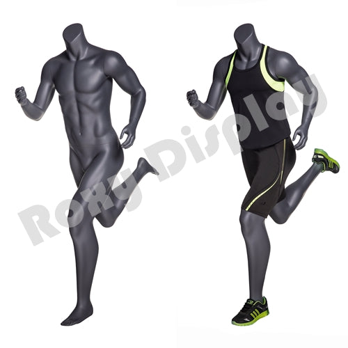 Eye Catching Male Headless Mannequin - Athletic Style - Runner pose