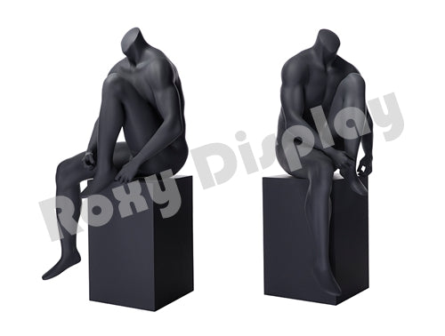 Eye Catching Sitting Male Headless Mannequin - Athletic Style - Shoe-tying Pose