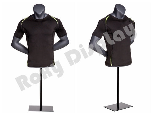 Eye Catching Male Headless Mannequin Torso - Athletic Style - Both hands behind back