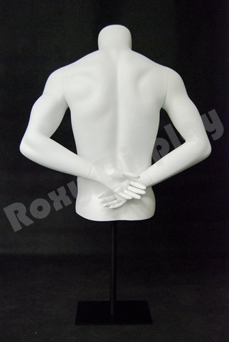 Eye Catching Male Headless Mannequin Torso - Athletic Style - Both hands behind back