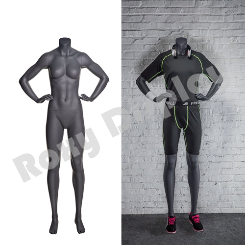 Female Headless Mannequin - Athletic Style - Standing pose with both hands on waist