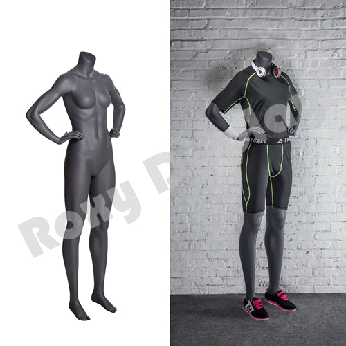 Female Headless Mannequin - Athletic Style - Standing pose with both hands on waist