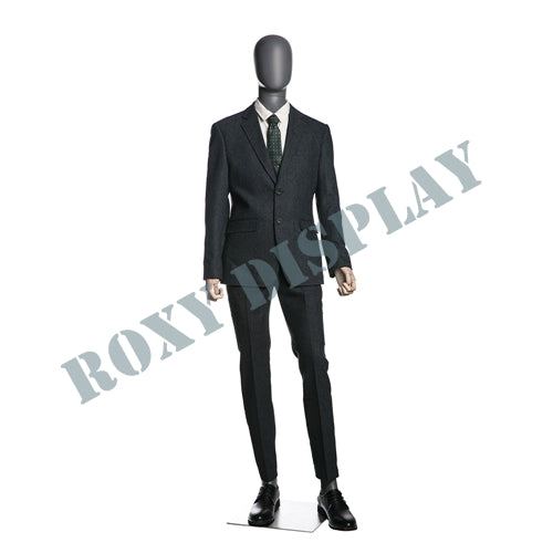 EGGHEAD MALE FULLBODY MATT GREY WITH WOODEN ARMS