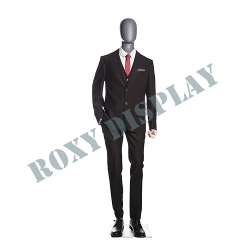 EGGHEAD MALE FULLBODY MATTE GREY WITH WOODEN ARMS