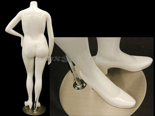 Mature Plus Size Headless mannequin w/ high heel feet feature