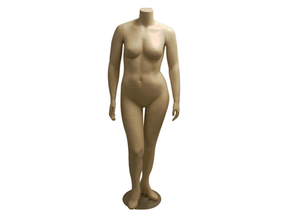 Female mannequin with Arms by the side, and sculpture high heel shoe