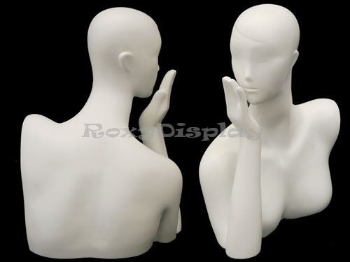 Abstract White Female Mannequin Head With 1 Hand